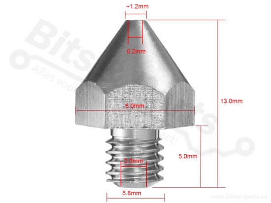 Nozzle for 3D printers / Makerbot MK8 1,75mm/0,2mm